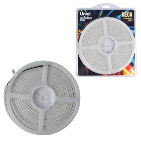 Лента светодиодная ULS-N01-2835-120LED/m-6mm-IP67-DC12V-9W/m-5M-3000K NEON гибкая герметичная (блист. 5м)  UL-00009082
