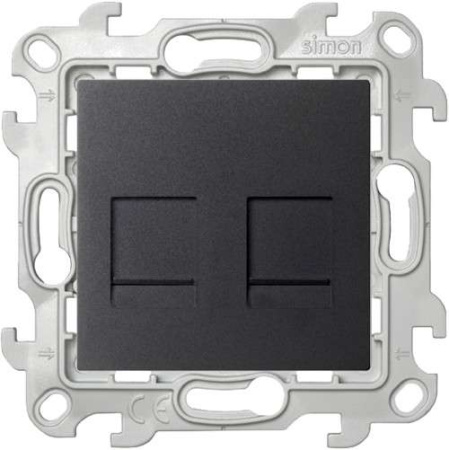 Розетка компьютерная 2-м СП  24 RJ45 кат.5E UTP IP20 механизм графит  2450593-038