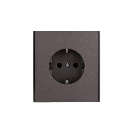 Розетка STRONG 1-ая с/з с/у со шторками 16А MIELE графит  KR-78-0701-6