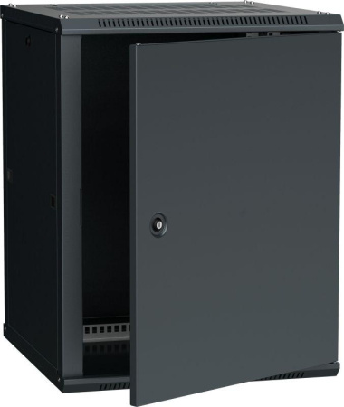 Шкаф 19дюйм LINEA W 18U 600х600мм настен. метал. дверь RAL9005  LWR5-18U66-MF