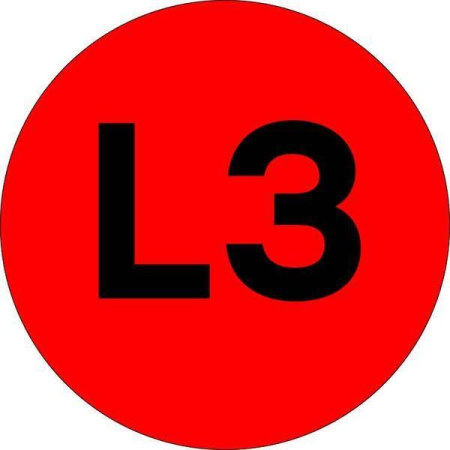 Наклейка "L3" d20мм PROxima  an-2-15-2