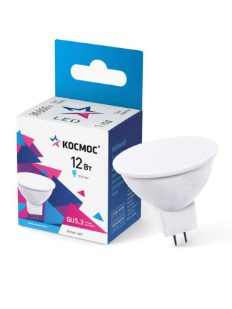 Лампа светодиодная JCDR 12Вт 4500К GU5.3 1070лм 174-265В  LkecLED12wJCDRC45