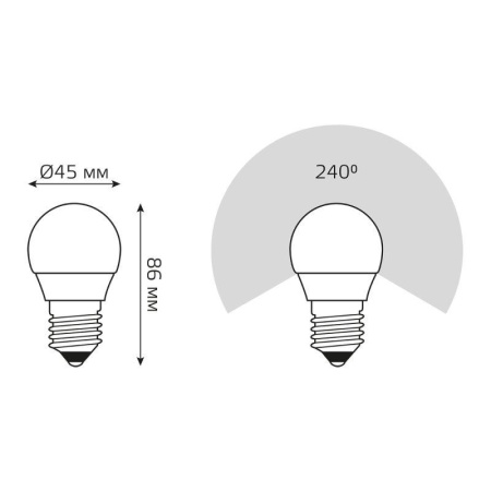 Лампа светодиодная Elementary 12Вт P45 шар 3000К тепл. бел. E27 880лм  53212