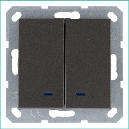 Выключатель 2-кл. 10А IP20 с подсветкой механизм мокко  G3023NZ
