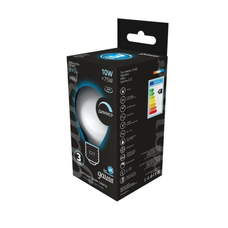 Лампа светодиодная филаментная Black Filament 10Вт A160 грушевидная матовая 4100К нейтр. бел. E27 890лм диммир.  179202210-D