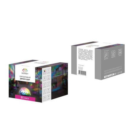 Лампа светодиодная "Диско-шар" 6Вт 6LED RGB 230В IP20 с пультом ДУ и Bluetooth  601-257