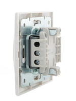 Переключатель проходной 1-кл. СП Mira 10А IP20 с бел.вставкой бел.  701-0202-105