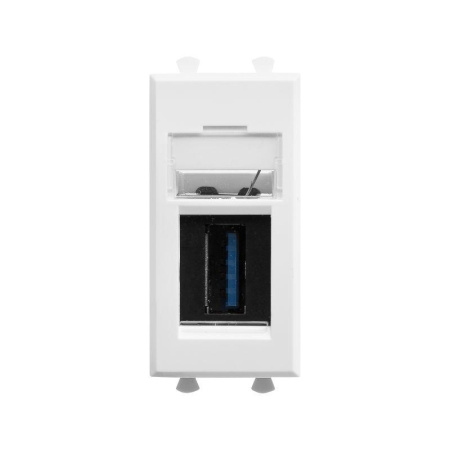 Розетка USB 3.0 1мод. Avanti "Белое облако" тип А-А модульная  4400301
