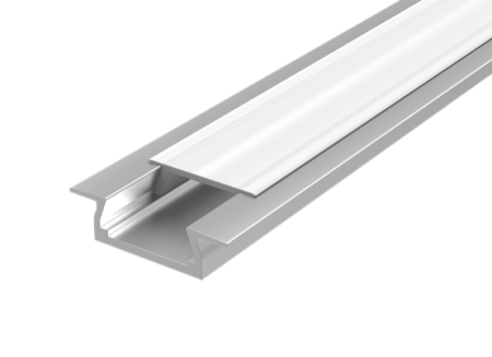 Профиль алюминиевый для LED ленты 30х11мм (монтаж. размер 24мм макс. шир. ленты 10мм) встраиваемый с рассеив. (дл.2м) опал  V4-R0-70.0001.KIT-0202