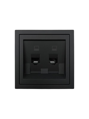 Розетка компьютерная 2-мест. СП ZIMA IP20 черн. бархат  704-4288-141
