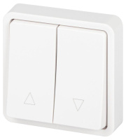 Переключатель Эксперт 11-1528-01 для жалюзи кнопочный IP55 10АХ-250В СУ бел.  Б0063249