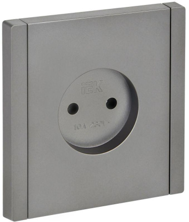 Розетка 1-м СП FORTE&PIANO FP518 10А без заземл. без защ. шторок винт. крепл. сталь  FP-R10-10-K46