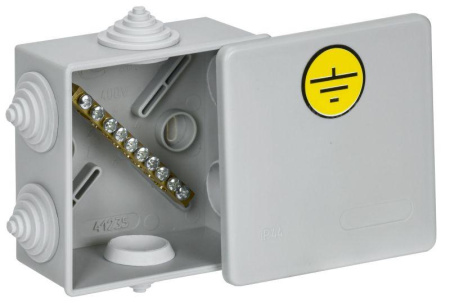 Коробка КУП КМ41360 85х85х40 IP44 6 вводов (7035)  UKO21-085-085-040-K41-44U