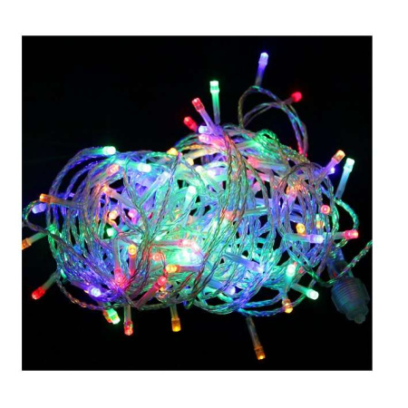 Гирлянда светодиодная "Нить"8м 80LED мульти уличная 8 режимов элементы питания 3хAA  4690601045133