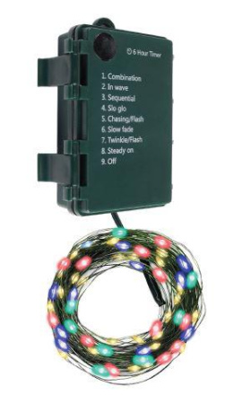 Гирлянда "Роса" DC-G06-50M 50 RGB microLED 5.1м. 8реж. (3хAA в компл.)  5059641