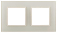 Рамка 2-м 14-5102-02 стекло Elegance сл. кость+сл. кость ЭРА Б0034489