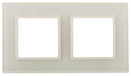 Рамка 2-м 14-5102-02 стекло Elegance сл. кость+сл. кость ЭРА Б0034489