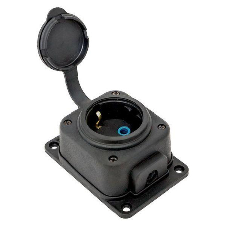 Розетка настенная 16А IP44 230В 2P+PE с защ. крышкой каучук PROxima  RPS-014-16-230-44-r