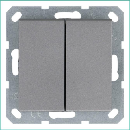 Переключатель проходной 2-кл. 10А IP20 механизм алюм.  G3022S