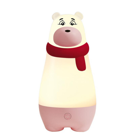 Светильник светодиодный настольный JS7-BEAR-rd МИШКА ночник аккумуляторный диммер IP20 красн.  5061231