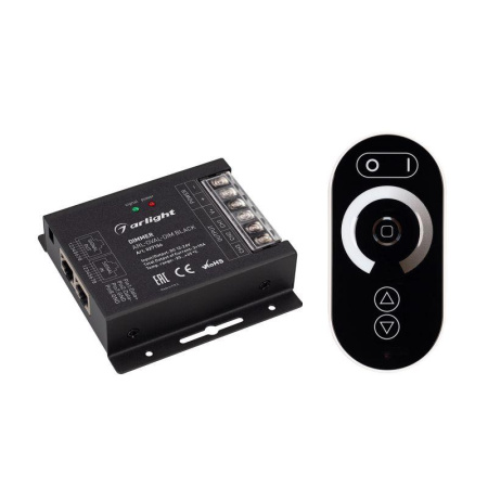 Диммер ARL-OVAL-DIM Black (12-24В 3х10А ПДУ овал RF RJ45) (IP20 металл)  027156