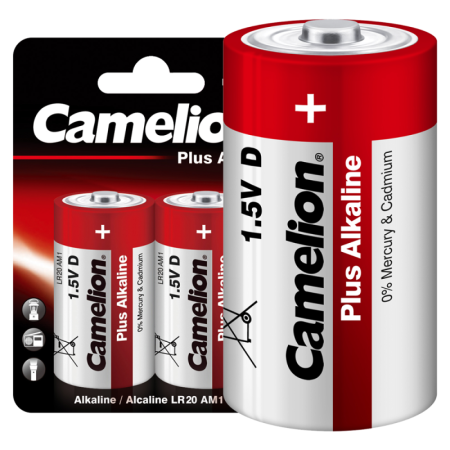 Элемент питания алкалиновый D/LR20 1.5В Plus Alkaline LR20-BP2 BL-2 (блист.2шт)  1654
