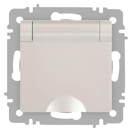 Розетка Accent 6-203-06 2P+E Schuko с крышкой 16А-250В IP20 СУ AL/CU перламутр.  Б0063429