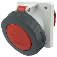 Розетка панельная 63А 4п 6ч 400В IP67 наклонная 20град. фланец 110х106мм винтовые рамные клеммы X-CONTACT Mennekes 205A