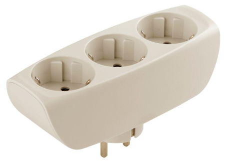 Разветвитель 3-м с заземл. 16А IP20 SP-3e-I защ. шторки сл. кость  Б0002370