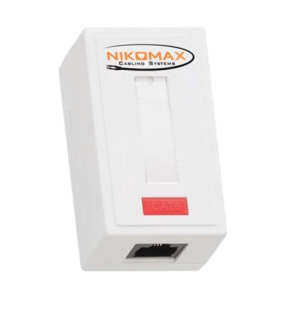 Розетка 1 порт кат.6 (класс E) 250МГц RJ45/8P8C 110/KRONE T568A/B на печатной плате неэкран. бел.  NMC-WO1UE2-WT