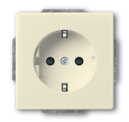 Розетка 1-м СП Solo/future 16А IP20 250В Schuko защ. шторки savanne/сл. кость  2CKA002013A5376