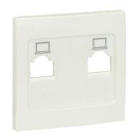 Панель лицевая Валенсия для розетки компьютерной 2-м RJ45 жемчуж. PROxima  ESK02-L-035-50