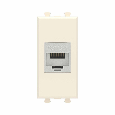 Розетка компьютерная 1мод. Avanti "Ванильная дымка" RJ45 кат.6A без шторок экранир. модульная механизм  4405771