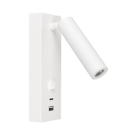 Светильник светодиодный SP-BED-CHARGE-S60x125-3W Warm3000 (WH 20 deg 230В USB-A USB-C) IP20 металл  031394(1)