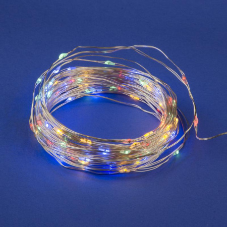 Гирлянда LED на батарейках ULD-S1000-100/SCB/3AA MULTI IP20 DEW 3AA (не в/к) "Роса" 10м 100 диодов разноцвет. провод медн.  UL-00005483