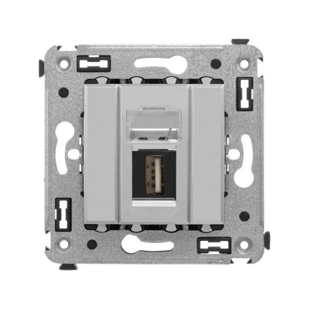 Розетка USB 2.0 1-м СП Avanti "Закаленная сталь" тип А-А  4404403