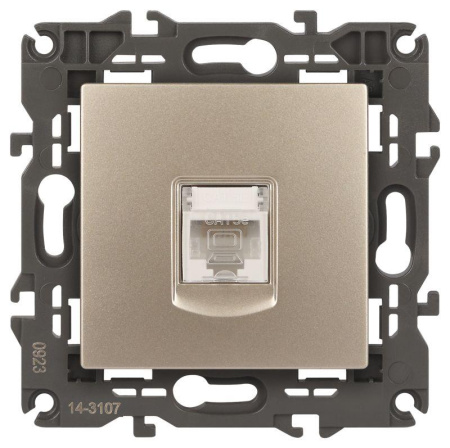 Розетка компьютерная 1-м Elegance 14-3107-04 RJ45 IP20 механизм шампань  Б0034305