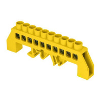 Шина нулевая PE 8х12 10 отвер. латунь желт. нейлоновый корпус комбинированный PROxima  sn0-125-10-dpe