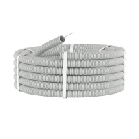 Труба гофрированная ПВХ гибкая сверхтяжелая d32мм с протяжкой сер. (уп.25м)  91532+