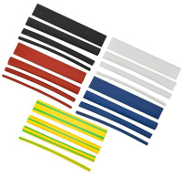 Набор трубок термоусадочных тонкостен. ТТУ 2/1; 4/2; 6/3; 8/4 (ЖЗ; С; К; Ч) 20х8см разноцвет.  UDRS-D2-D8-10-1