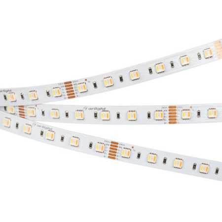 Лента светодиодная RT-B60-12mm 24V RGBW-MIX-5-in-1 20Вт/м IP20 5060 открыт. измен. цветов. темпер (уп.5м)  026363(2)