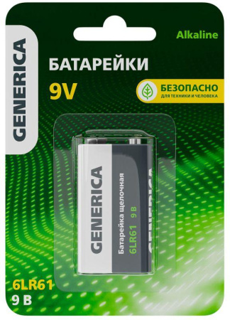 Элемент питания алкалиновый "крона" 6LR61 9В Alkaline (блист.1шт)  ABT-6LR619V-ST-L02-G