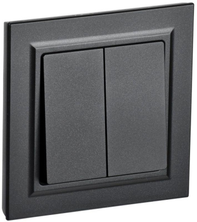 Выключатель 2-кл. СП BRITE ВСР10-2-0-БрЧ 10А в сборе черн.  BR-V20-0-10-K02-F
