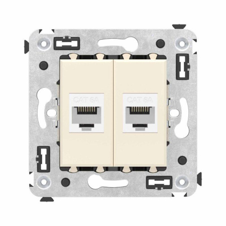 Розетка компьютерная 2-м СП Avanti "Ванильная дымка" RJ45 кат.6A без шторок механизм  4405674