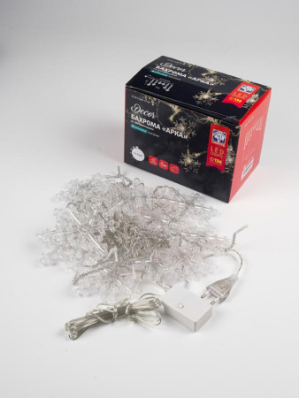 Гирлянда Бахрома "Арка" ICLD136W-C-SF 136LED 2.5х1.2м 8режимов IP20 бел.  4690601054272