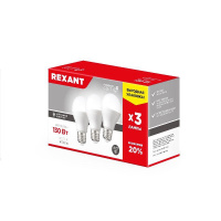 Лампа светодиодная 15.5Вт A60 грушевидная 4000К E27 1473лм (уп.3шт)  604-009-3