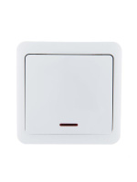 Выключатель 1-кл. 1п ОП Viola 10А IP20 с подсветкой бел.  751-0200-111