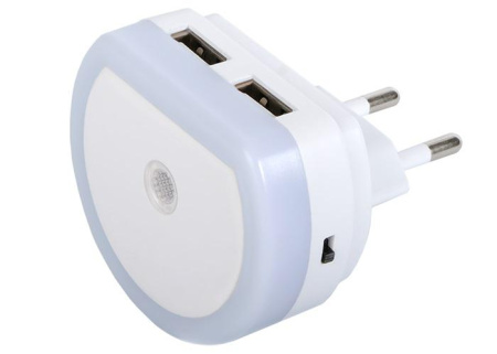 Ночник NL-01 USB-датчик освещения 2хUSB-выход  5034716