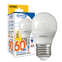 Лампа светодиодная ILED-SMD2835-G45-6-540-220-2.7-E27 (1094)  1564