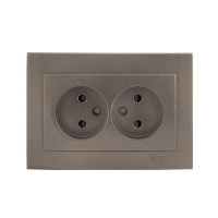 Панель лицевая Валенсия для розетки 2-м 10А защ. шторки без заземл. графит PROxima  ESR10-L-102-60